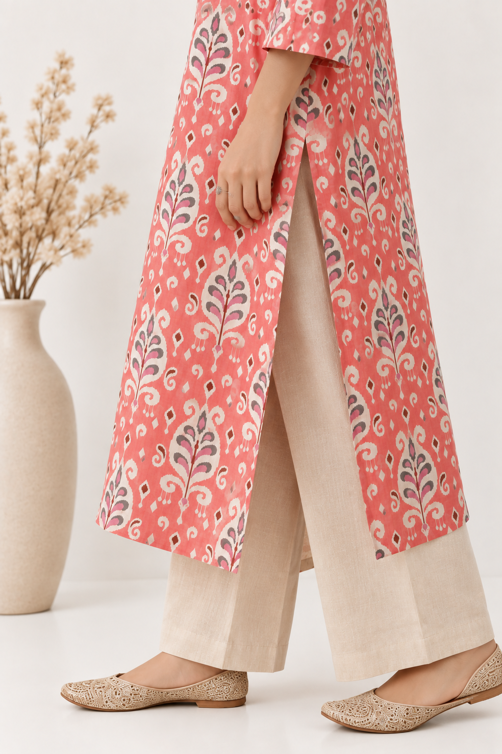 Coral Bloom Printed Kurta
