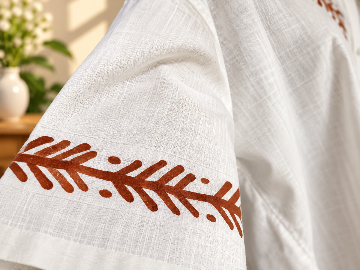 Hand-Painted Forest Trail Unisex Cotton Shirt