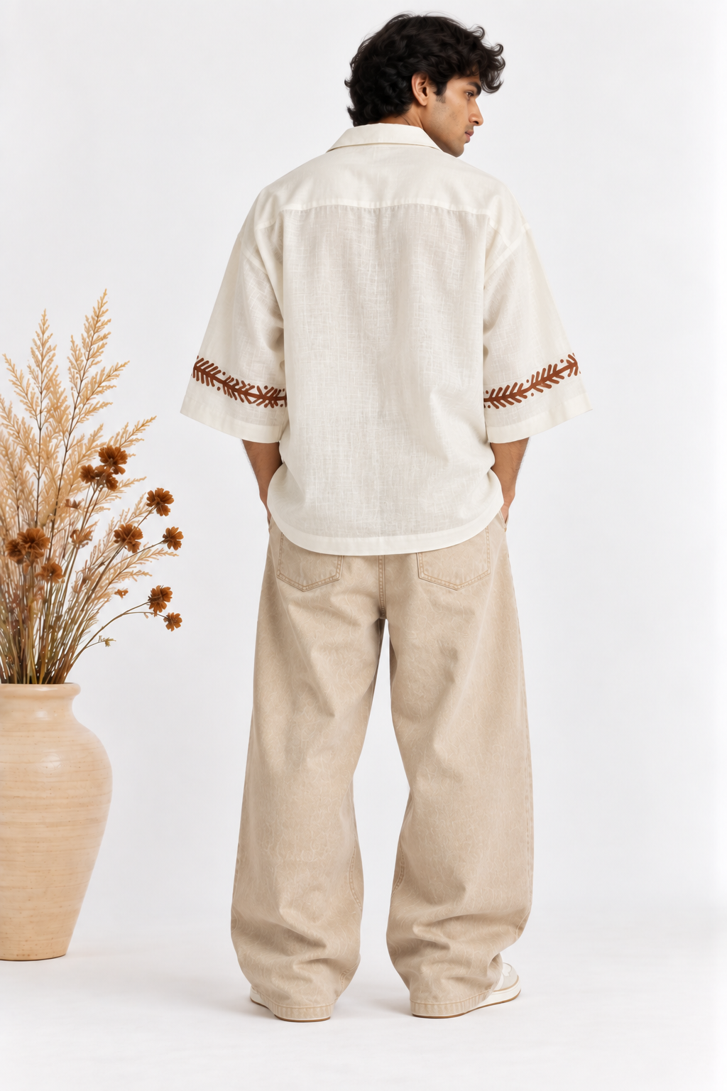 Hand-Painted Forest Trail Unisex Cotton Shirt