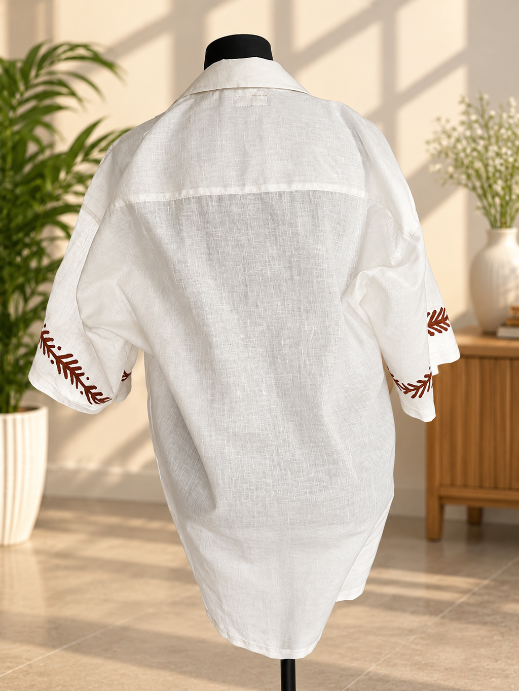 Hand-Painted Forest Trail Unisex Cotton Shirt