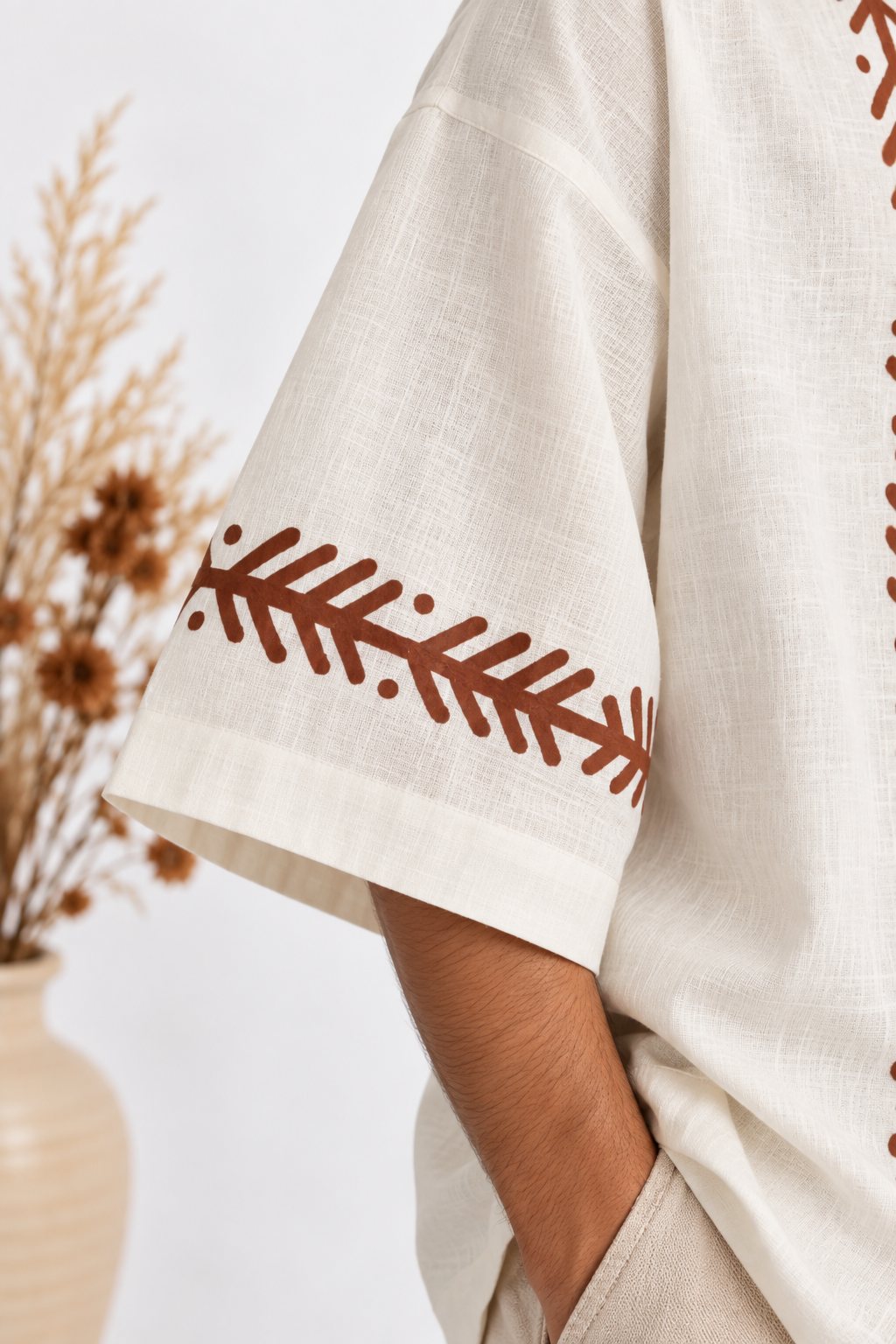 Hand-Painted Forest Trail Unisex Cotton Shirt