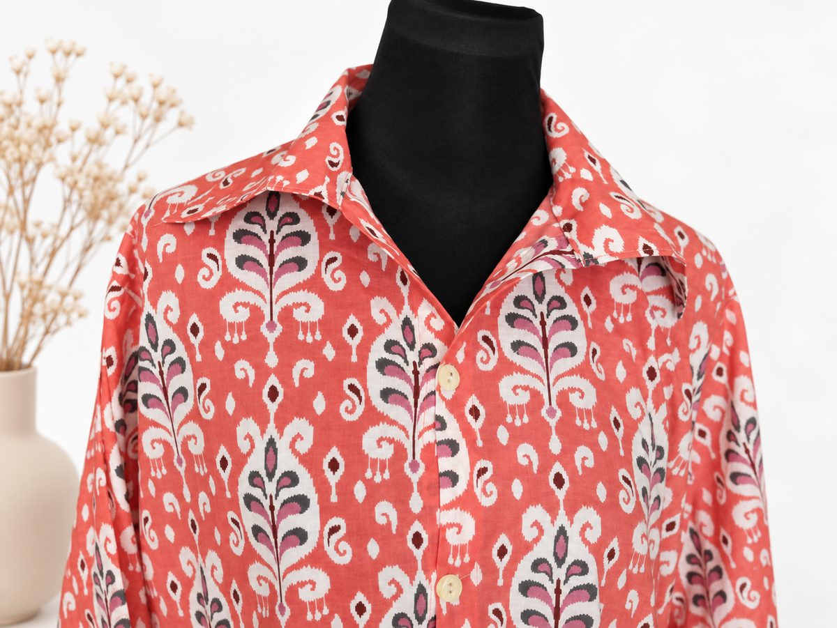 Coral Garden Shirt Dress