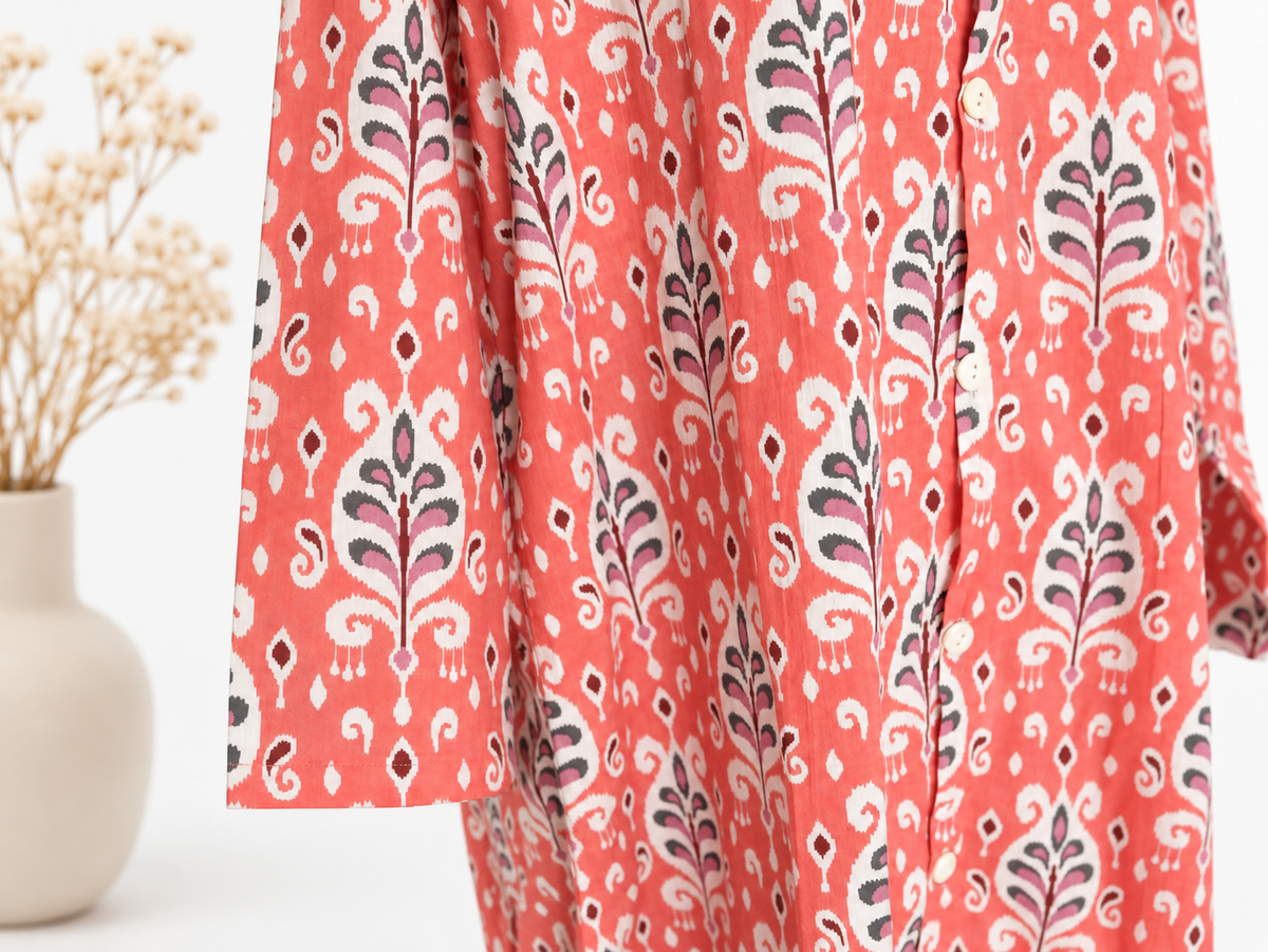 Coral Garden Shirt Dress