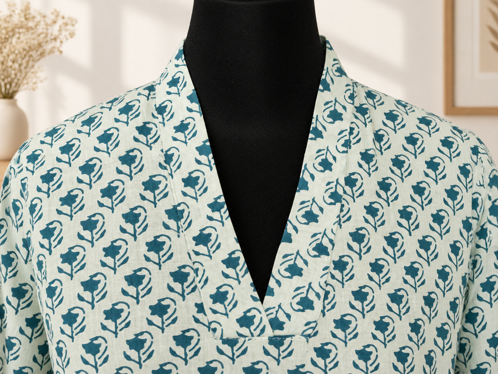 Blue Bloom Printed Kurta