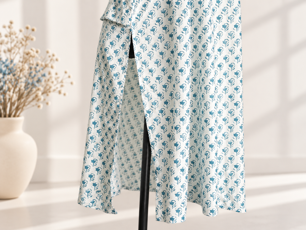 Blue Bloom Printed Kurta