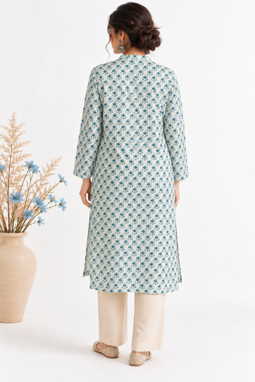 Blue Bloom Printed Kurta