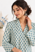 Blue Bloom Printed Kurta