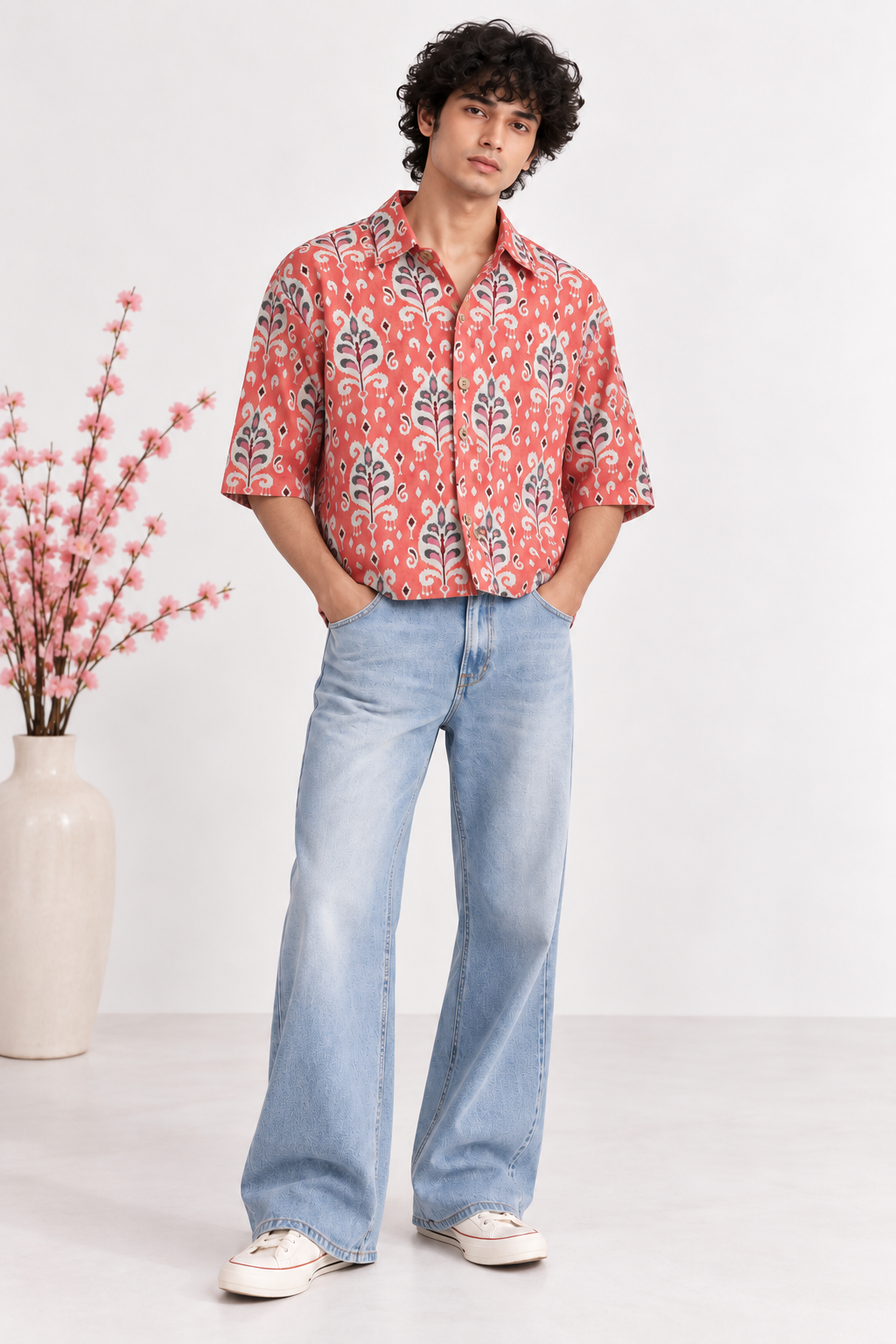 Cotton Oversized Boxy Unisex Shirt - Short Sleeves