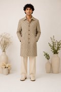 Himachali Heritage Check Trench Coat
