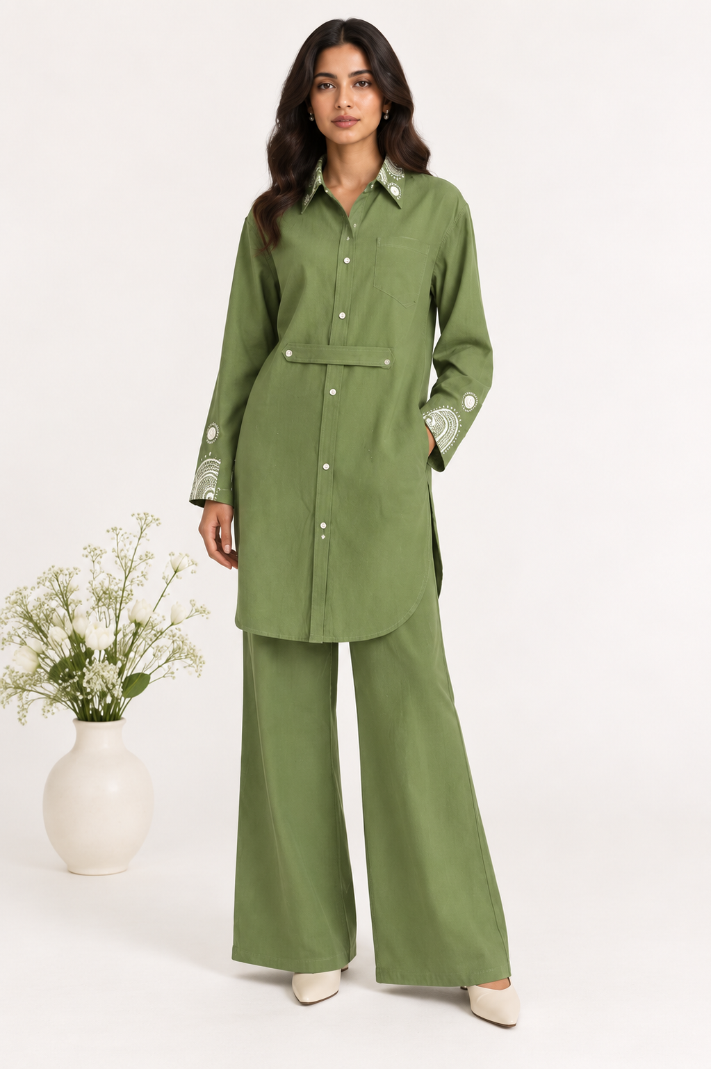 100% Organic Cotton Kurta with Hand Embroidery