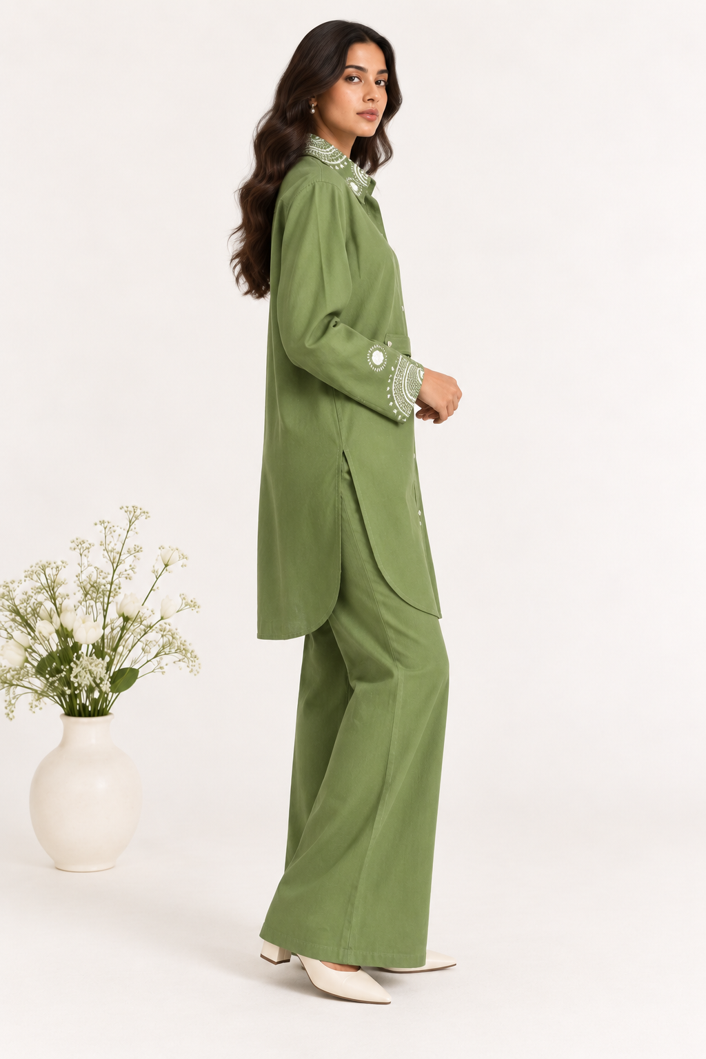 100% Organic Cotton Kurta with Hand Embroidery