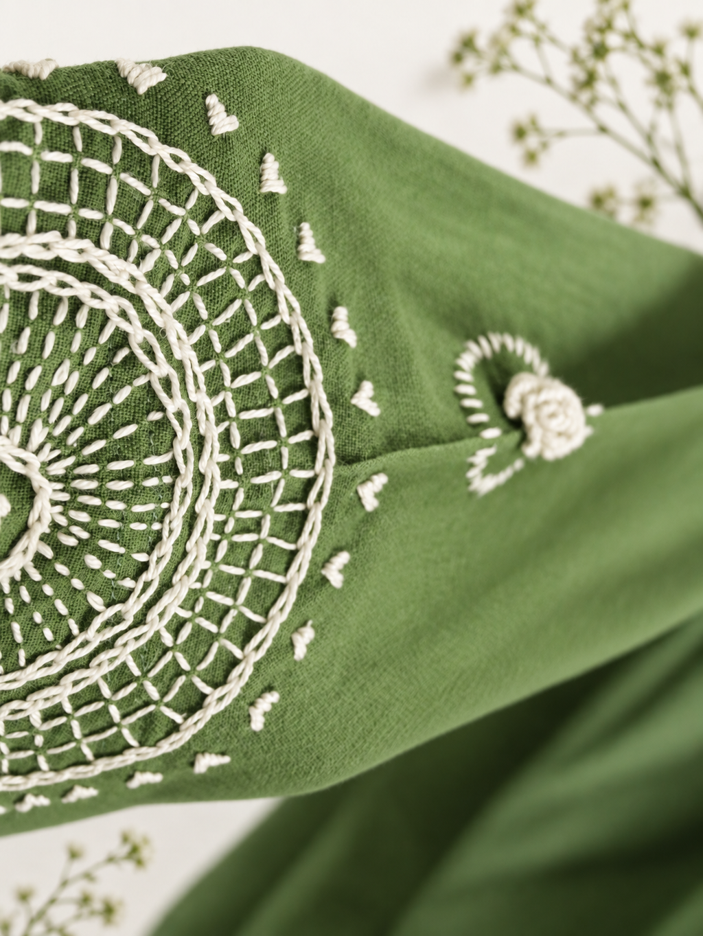 100% Organic Cotton Kurta with Hand Embroidery