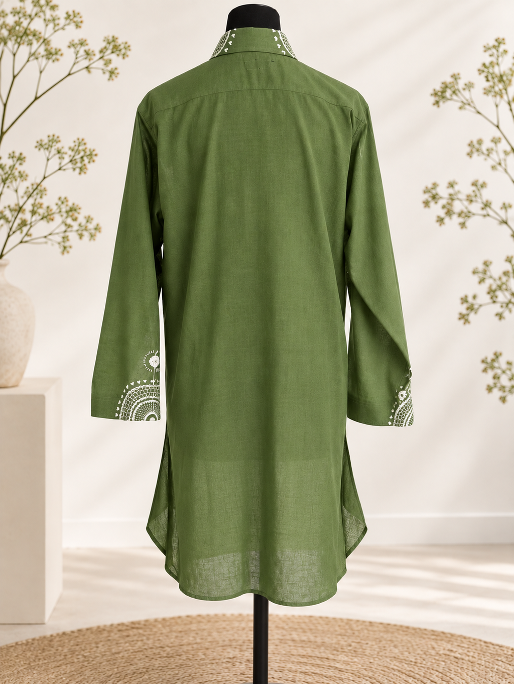 100% Organic Cotton Kurta with Hand Embroidery