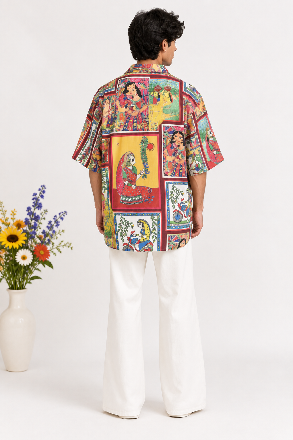 Oversized Unisex Shirt in Mithila Print