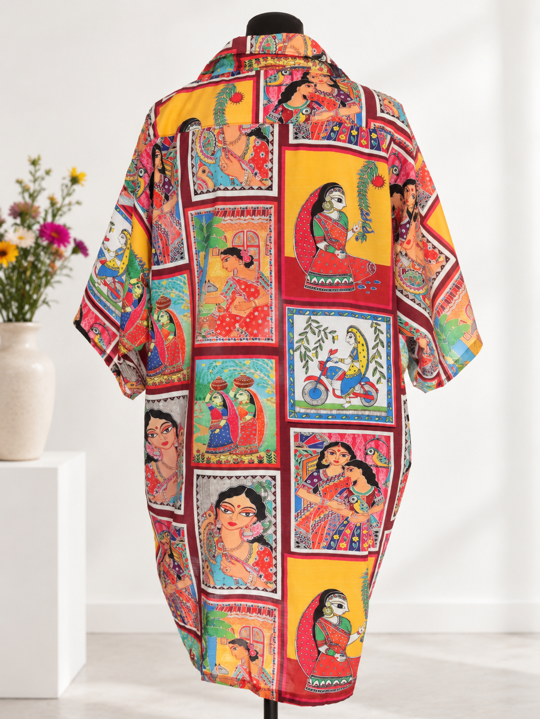 Oversized Unisex Shirt in Mithila Print