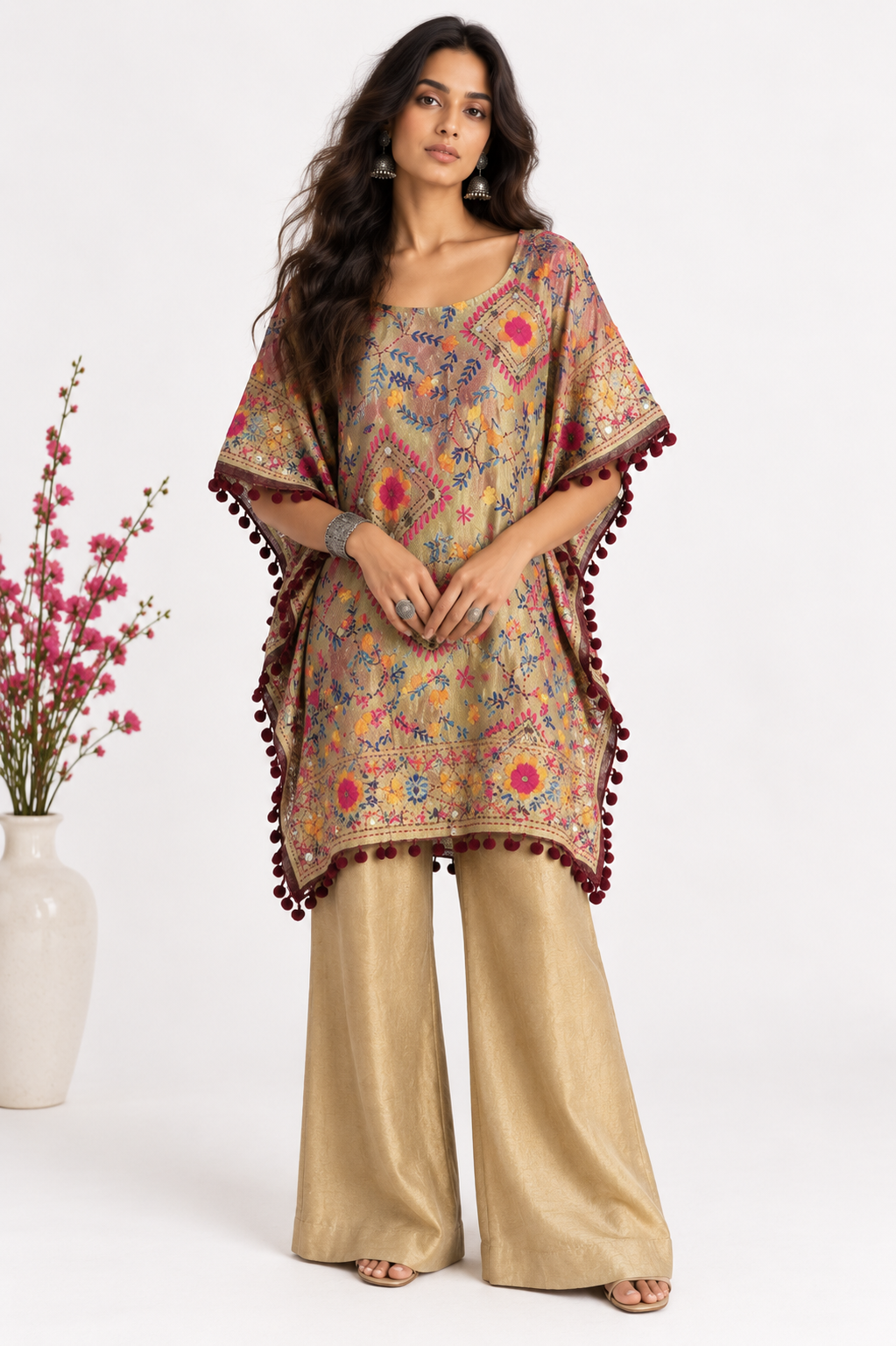 Phulkari Handwork Kaftan Top