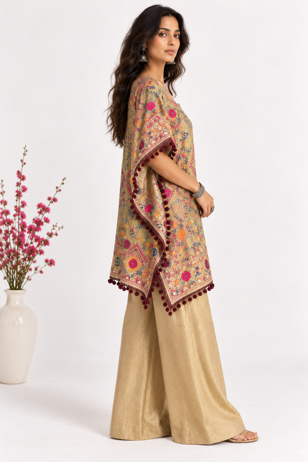 Phulkari Handwork Kaftan Top