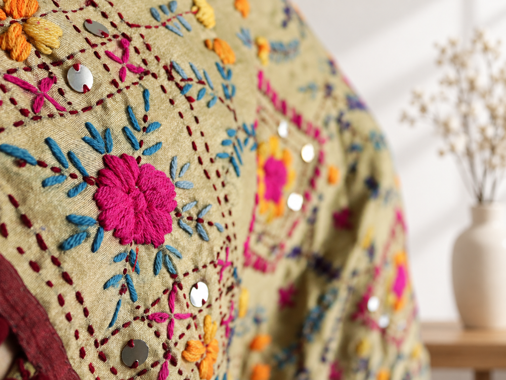 Phulkari Handwork Kaftan Top