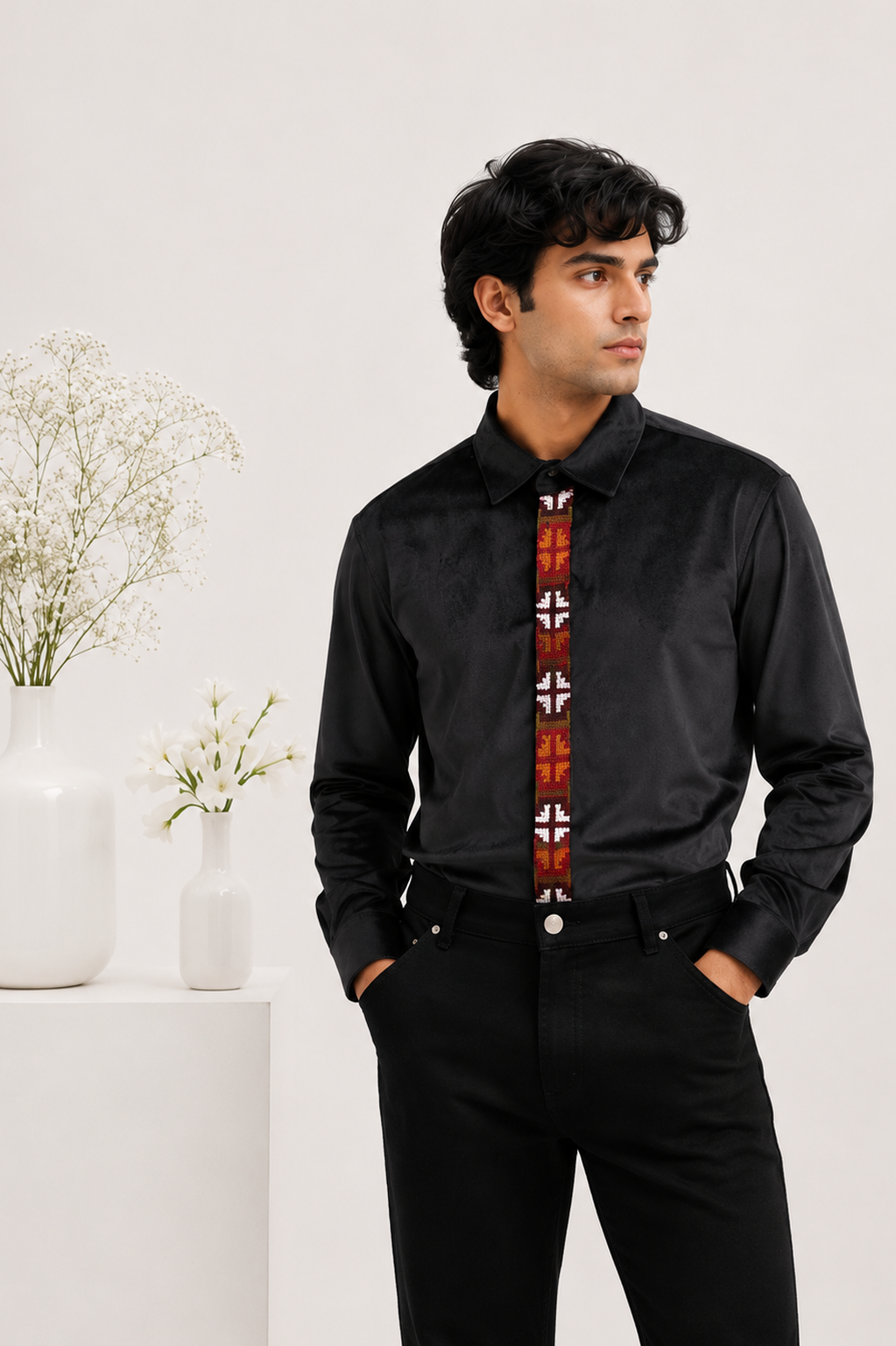 Himachali Heritage Velvet Shirt