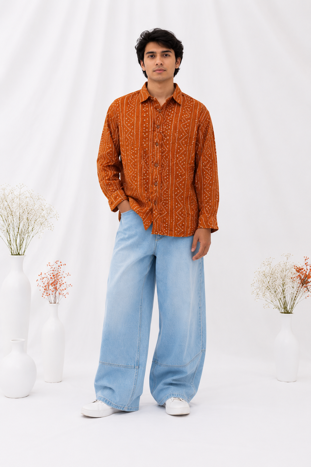 Mustard Bandhani Shirt